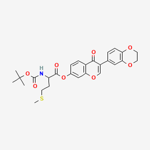 3-(2,3-dihydro-1,4-benzodioxin-6-yl)-4-oxo-4H-chromen-7-yl N-(tert-butoxycarbonyl)methioninate