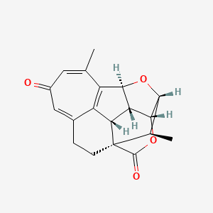 molecular formula C19H18O4 B1246624 (1S,11S,12R,13S,15R,16R,19S)-8,19-dimethyl-14,17-dioxahexacyclo[13.3.1.01,11.04,10.09,13.012,16]nonadeca-4,7,9-triene-6,18-dione 