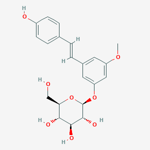 molecular formula C21H24O8 B1246633 5-O-甲基-(E)-白藜芦醇 3-O-β-D-葡萄糖苷 