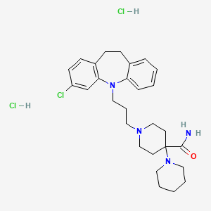 molecular formula C28H39Cl3N4O B1246638 Clocapramine dihydrochloride CAS No. 28058-62-0