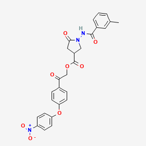 2-[4-(4-Nitrophenoxy)phenyl]-2-oxoethyl 1-{[(3-methylphenyl)carbonyl]amino}-5-oxopyrrolidine-3-carboxylate