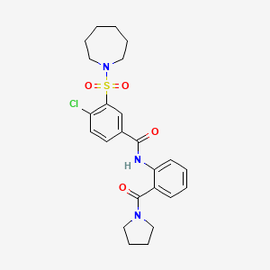 3-(azepan-1-ylsulfonyl)-4-chloro-N-[2-(pyrrolidin-1-ylcarbonyl)phenyl]benzamide