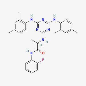 N~2~-{4,6-bis[(2,4-dimethylphenyl)amino]-1,3,5-triazin-2-yl}-N-(2-fluorophenyl)alaninamide