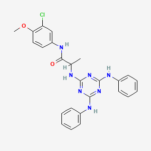 N~2~-[4,6-bis(phenylamino)-1,3,5-triazin-2-yl]-N-(3-chloro-4-methoxyphenyl)alaninamide