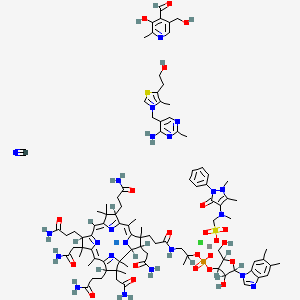 molecular formula C96H130ClCoN22NaO22PS2 B1246672 Dolo-neurobion CAS No. 76404-01-8