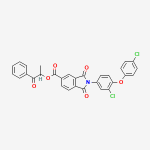 1-oxo-1-phenylpropan-2-yl 2-[3-chloro-4-(4-chlorophenoxy)phenyl]-1,3-dioxo-2,3-dihydro-1H-isoindole-5-carboxylate