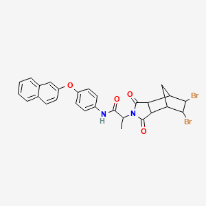 2-(5,6-dibromo-1,3-dioxooctahydro-2H-4,7-methanoisoindol-2-yl)-N-[4-(naphthalen-2-yloxy)phenyl]propanamide