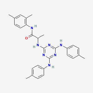 N~2~-{4,6-bis[(4-methylphenyl)amino]-1,3,5-triazin-2-yl}-N-(2,4-dimethylphenyl)alaninamide