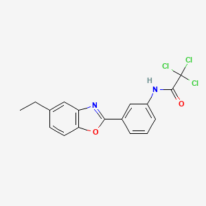 2,2,2-trichloro-N-[3-(5-ethyl-1,3-benzoxazol-2-yl)phenyl]acetamide