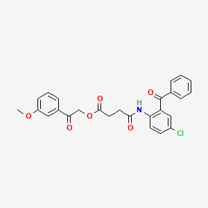 2-(3-Methoxyphenyl)-2-oxoethyl 4-{[4-chloro-2-(phenylcarbonyl)phenyl]amino}-4-oxobutanoate