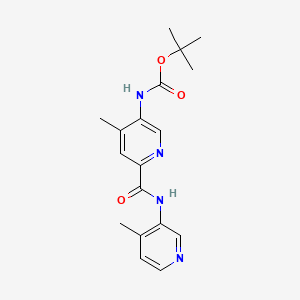 molecular formula C18H22N4O3 B12466797 Tert-butyl (4-methyl-6-((4-methylpyridin-3-YL)carbamoyl)pyridin-3-YL)carbamate 