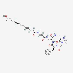 (2E,4E,9E)-N-[(E)-3-[[(5S)-5-benzyl-14,14-dimethyl-3,6,9,15-tetraoxo-1,4,7,10,13-pentazabicyclo[10.2.1]pentadecan-8-yl]methylamino]-3-oxoprop-1-enyl]-13-hydroxytetradeca-2,4,9-trienamide