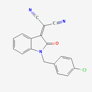 2-{1-[(4-Chlorophenyl)methyl]-2-oxoindol-3-ylidene}propanedinitrile