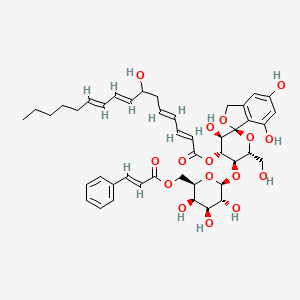 molecular formula C44H54O16 B1246698 Saricandin 