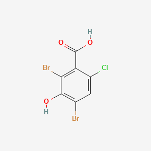 2,4-Dibromo-6-chloro-3-hydroxybenzoic acid