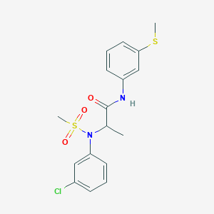 N~2~-(3-chlorophenyl)-N-[3-(methylsulfanyl)phenyl]-N~2~-(methylsulfonyl)alaninamide