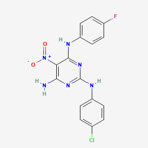 N~2~-(4-chlorophenyl)-N~4~-(4-fluorophenyl)-5-nitropyrimidine-2,4,6-triamine