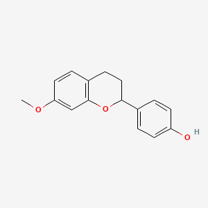 molecular formula C16H16O3 B1246718 4-(7-methoxy-3,4-dihydro-2H-chromen-2-yl)phenol 