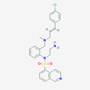 molecular formula C28H29ClN4O2S B1246734 N-(2-aminoethyl)-N-[2-[[[(E)-3-(4-chlorophenyl)prop-2-enyl]-methylamino]methyl]phenyl]isoquinoline-5-sulfonamide 