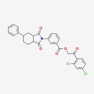 2-(2,4-dichlorophenyl)-2-oxoethyl 3-(1,3-dioxo-5-phenyloctahydro-2H-isoindol-2-yl)benzoate