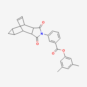 molecular formula C26H23NO4 B12467385 3,5-dimethylphenyl 3-(1,3-dioxooctahydro-4,6-ethenocyclopropa[f]isoindol-2(1H)-yl)benzoate 