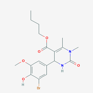 Butyl 4-(3-bromo-4-hydroxy-5-methoxyphenyl)-1,6-dimethyl-2-oxo-1,2,3,4-tetrahydropyrimidine-5-carboxylate