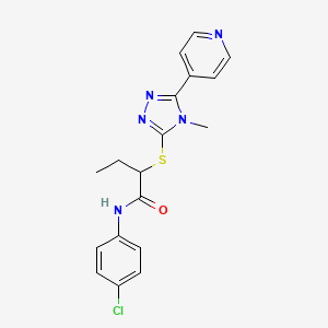 N-(4-chlorophenyl)-2-{[4-methyl-5-(pyridin-4-yl)-4H-1,2,4-triazol-3-yl]sulfanyl}butanamide