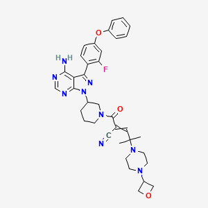 2-{3-[4-Amino-3-(2-fluoro-4-phenoxyphenyl)pyrazolo[3,4-d]pyrimidin-1-yl]piperidine-1-carbonyl}-4-methyl-4-[4-(oxetan-3-yl)piperazin-1-yl]pent-2-enenitrile