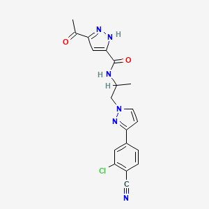 5-acetyl-N-{1-[3-(3-chloro-4-cyanophenyl)pyrazol-1-yl]propan-2-yl}-2H-pyrazole-3-carboxamide