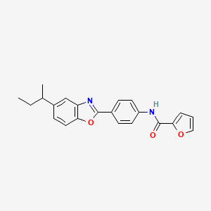 molecular formula C22H20N2O3 B12467498 N-{4-[5-(butan-2-yl)-1,3-benzoxazol-2-yl]phenyl}furan-2-carboxamide 