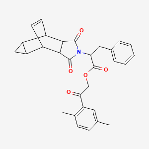 2-(2,5-dimethylphenyl)-2-oxoethyl 2-(1,3-dioxooctahydro-4,6-ethenocyclopropa[f]isoindol-2(1H)-yl)-3-phenylpropanoate