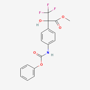 molecular formula C17H14F3NO5 B12467519 Methyl 3,3,3-trifluoro-2-hydroxy-2-{4-[(phenoxycarbonyl)amino]phenyl}propanoate 