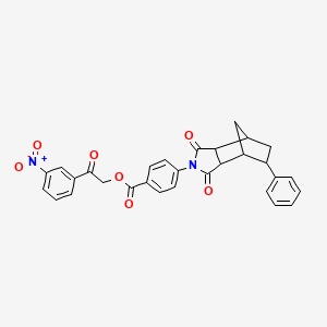 2-(3-nitrophenyl)-2-oxoethyl 4-(1,3-dioxo-5-phenyloctahydro-2H-4,7-methanoisoindol-2-yl)benzoate