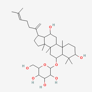 molecular formula C36H60O8 B12467537 2-{[7,11-dihydroxy-3a,3b,6,6,9a-pentamethyl-1-(6-methylhepta-1,5-dien-2-yl)-dodecahydro-1H-cyclopenta[a]phenanthren-5-yl]oxy}-6-(hydroxymethyl)oxane-3,4,5-triol 