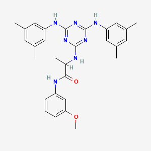 molecular formula C29H33N7O2 B12467549 N~2~-{4,6-bis[(3,5-dimethylphenyl)amino]-1,3,5-triazin-2-yl}-N-(3-methoxyphenyl)alaninamide 