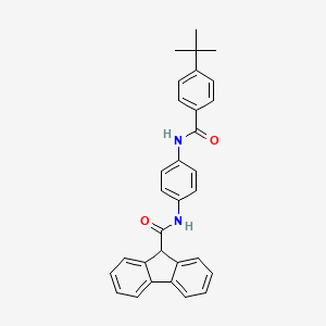 molecular formula C31H28N2O2 B12467565 N-(4-{[(4-tert-butylphenyl)carbonyl]amino}phenyl)-9H-fluorene-9-carboxamide 