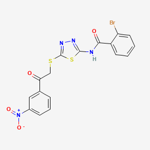 molecular formula C17H11BrN4O4S2 B12467575 2-bromo-N-(5-{[2-(3-nitrophenyl)-2-oxoethyl]sulfanyl}-1,3,4-thiadiazol-2-yl)benzamide 