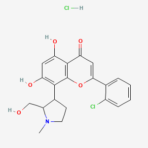 2-(2-chlorophenyl)-5,7-dihydroxy-8-[(2R,3S)-2-(hydroxymethyl)-1-methylpyrrolidin-3-yl]chromen-4-one;hydrochloride