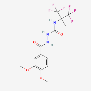 2-[(3,4-dimethoxyphenyl)carbonyl]-N-(1,1,1,3,3,3-hexafluoro-2-methylpropan-2-yl)hydrazinecarboxamide