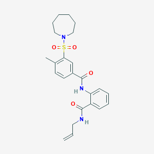 3-(azepan-1-ylsulfonyl)-4-methyl-N-[2-(prop-2-en-1-ylcarbamoyl)phenyl]benzamide