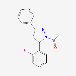 1-[5-(2-fluorophenyl)-3-phenyl-4,5-dihydro-1H-pyrazol-1-yl]ethanone