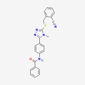 N-(4-{5-[(2-cyanobenzyl)sulfanyl]-4-methyl-4H-1,2,4-triazol-3-yl}phenyl)benzamide