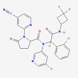 Glycinamide, 1-(4-cyano-2-pyridinyl)-5-oxo-L-prolyl-2-(2-chlorophenyl)-N-(3,3-difluorocyclobutyl)-N2-(5-fluoro-3-pyridinyl)-