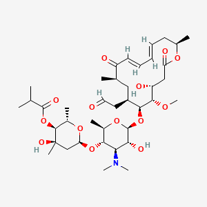 molecular formula C39H63NO14 B1246782 [(2S,3S,4R,6S)-6-[(2R,3S,4R,5R,6S)-4-(dimethylamino)-5-hydroxy-6-[[(4R,5S,6S,7R,9R,11E,13E,16R)-4-hydroxy-5-methoxy-9,16-dimethyl-2,10-dioxo-7-(2-oxoethyl)-1-oxacyclohexadeca-11,13-dien-6-yl]oxy]-2-methyl-tetrahydropyran-3-yl]oxy-4-hydroxy-2,4-dimethyl-tetrahydropyran-3-yl] 2-methylpropanoate 