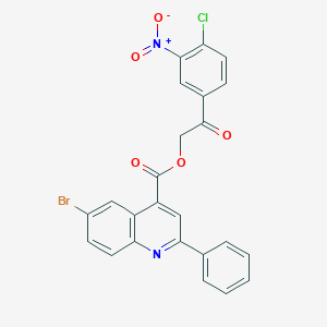 2-(4-Chloro-3-nitrophenyl)-2-oxoethyl 6-bromo-2-phenylquinoline-4-carboxylate