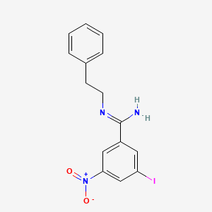 3-iodo-5-nitro-N-(2-phenylethyl)benzenecarboximidamide