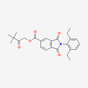 molecular formula C25H27NO5 B12467873 3,3-dimethyl-2-oxobutyl 2-(2,6-diethylphenyl)-1,3-dioxo-2,3-dihydro-1H-isoindole-5-carboxylate 