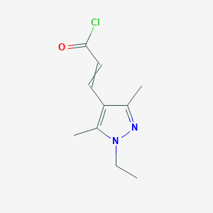 molecular formula C10H13ClN2O B12467909 (2E)-3-(1-ethyl-3,5-dimethylpyrazol-4-yl)prop-2-enoyl chloride 