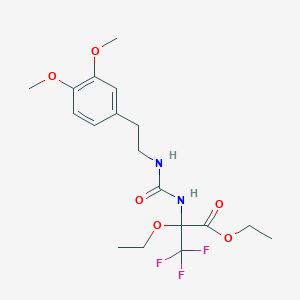 molecular formula C18H25F3N2O6 B12467912 ethyl N-{[2-(3,4-dimethoxyphenyl)ethyl]carbamoyl}-2-ethoxy-3,3,3-trifluoroalaninate 