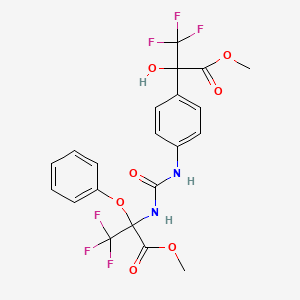 Methyl 3,3,3-trifluoro-2-phenoxy-2-({[4-(1,1,1-trifluoro-2-hydroxy-3-methoxy-3-oxopropan-2-YL)phenyl]carbamoyl}amino)propanoate